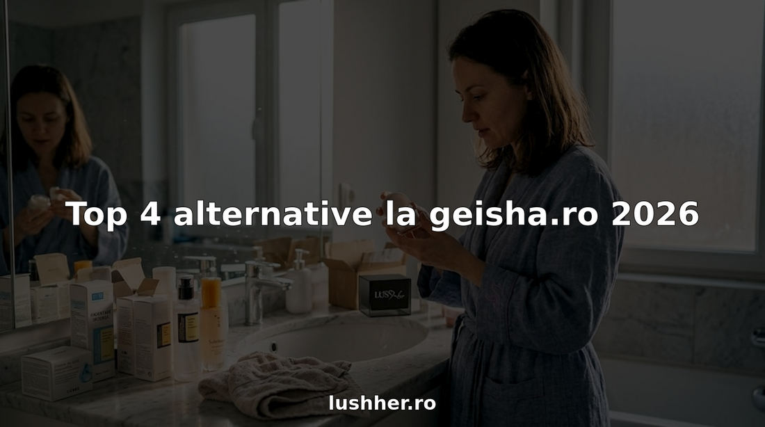 O femeie își începe rutina de îngrijire a tenului, folosind mai multe produse adaptate nevoilor pielii sale.