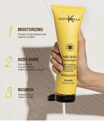 KooSwalla Masca de Par cu Ulei de Argan textură aplicare păr deteriorat strălucire