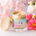 Kracie Ichikami Premium Mască Tratament pentru păr, 200g - masca de par japoneza par uscat, ambalaj elegant cu flori.
